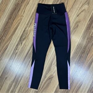 Peloton women black purple Speed Colorblock leggings high waist spin Workout XS